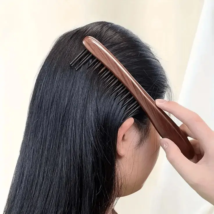 Detangle with a Wooden Comb